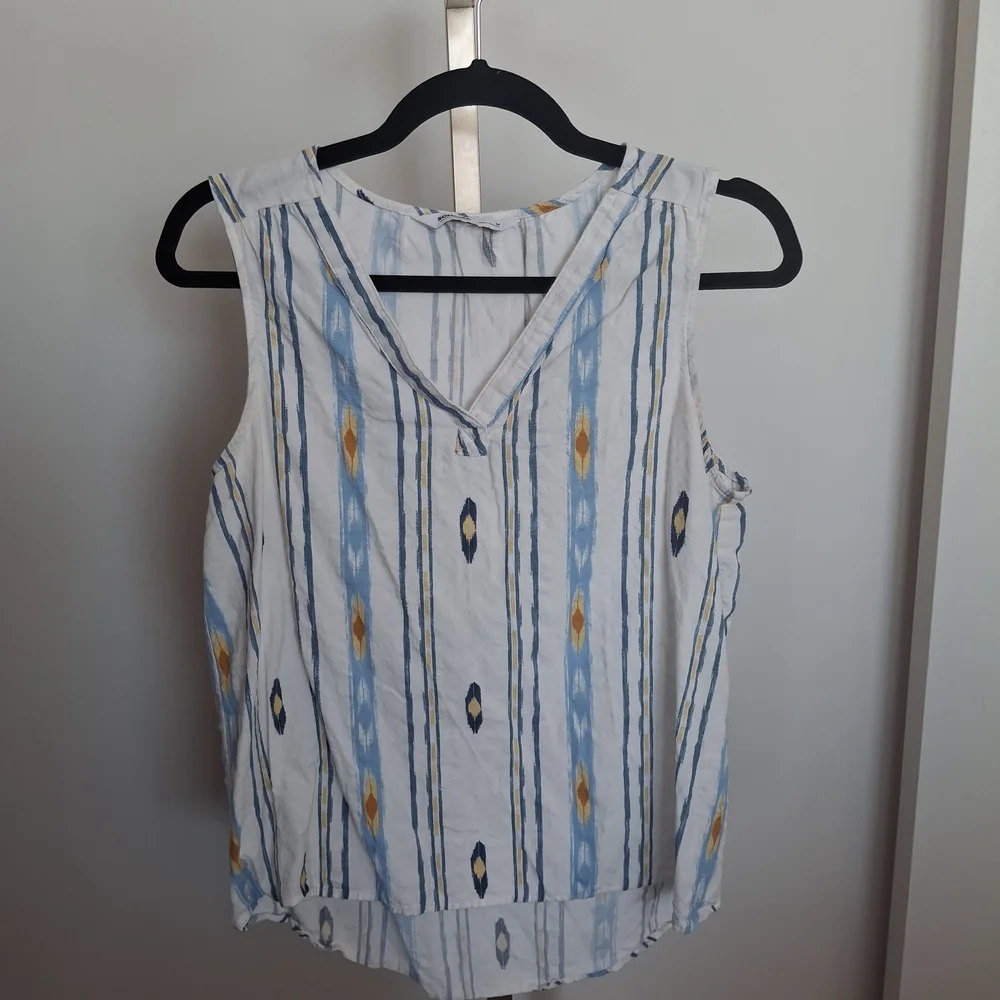 Sonoma Blue and Yellow‎ Striped Tank Top - Picture 2 of 5